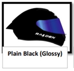 Full Face SPARK #2 Plain Black (Glossy) L